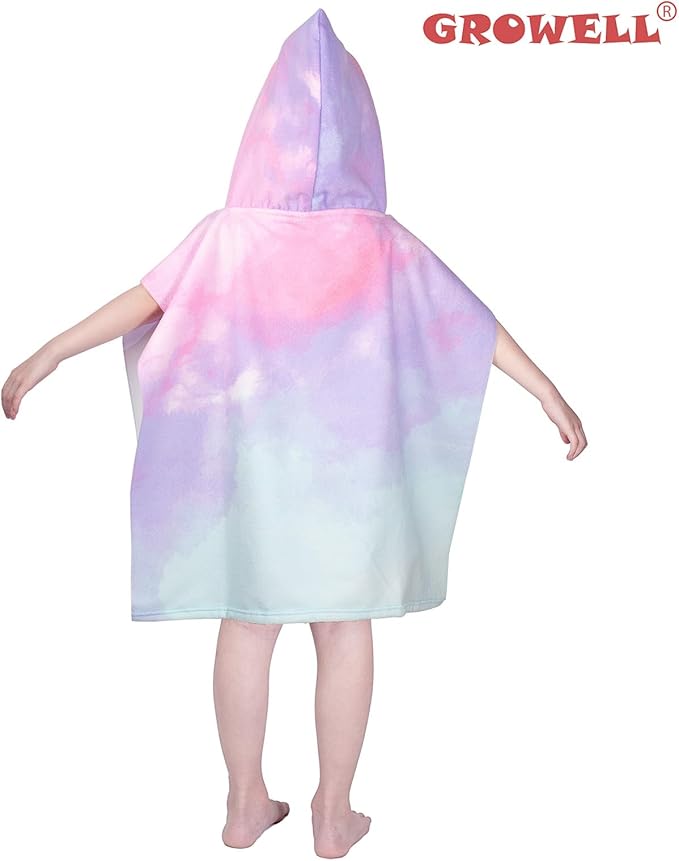 Hooded Kids Beach Towels - Toddler Bath Towel Girls Boys Swim Cover-ups for Ages 1 to 6 Kids Pool Towels Quick Dry Lightweight Soft Microfiber Poncho Towel 24x23(Baby Unicorn)