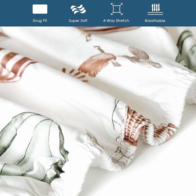 GRSSDER Pack n Play Sheets Fitted 2 Pack, Stretchy Ultra Soft Jersey Knit Pack and Play Sheets, Universal Fitted Portable/Mini Crib Mattresses Snug and Safe, Neutral Pattern of Cars Print