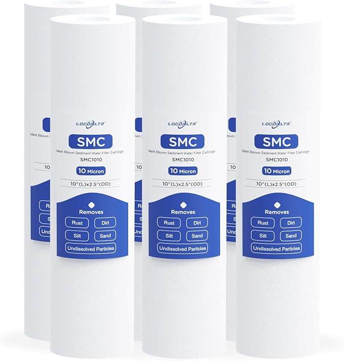 Whole House Water Filter Cartridge Replacement for Well Water, 10 Micron Water Filter 10 x 2.5 Melt Blown PP Sediment Water Filter Compatible with AP110, WHKF-GD05, CFS110, P5, WFPFC5002-6 Pack
