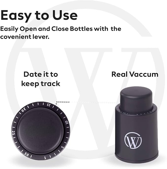 Wine Stoppers for Wine Bottles (4-Pack) - Vacuum Wine Preserver Set - Wine Saver and Sealer for Bottles - Reusable Wine Corks for Glass Bottles - Wine Accessories and Gifts to Keep Wine Fresh