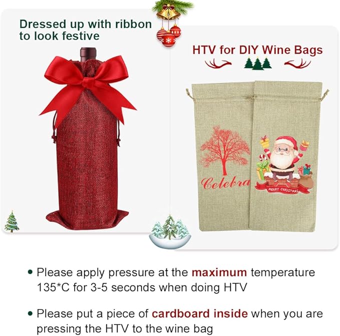 Shintop 10pcs Jute Wine Bags, 14.4 x 5.6 inches Hessian Wine Bottle Gift Bags with Drawstring (5 colors)