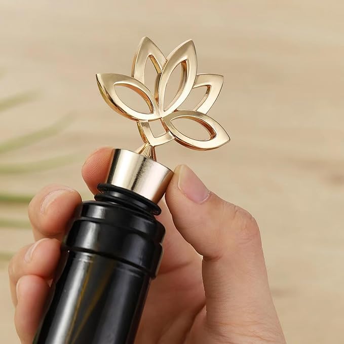 Decorative Wine Stopper and Opener Set of 2,Cool Wine Bottle Stoppers for Glass Bottles,Crystal Bottle Stopper Fits Standard Bottles,Fancy Decors Wine Tools (Heart Set)