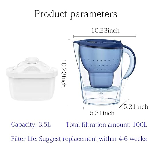 Water Filter Pitcher for Tap and Drinking Water with SmartLight Filter Change Indicator + 1 Elite Filter Lasts 6 Months 17-Cup Capacity Christmas Gift for Men and Women BPA Free (White)
