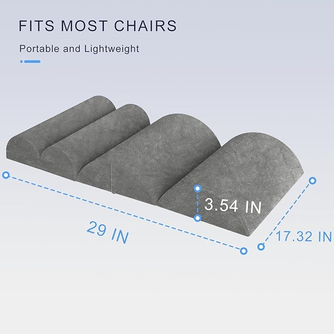 Lumbar Support Pillow for Office Chair,Computer/Desk Chair,Full Back Pillow for Back Support Soft Pain Relief with Adjustable Neck Support,Patented 2+2 Semi-Circular Back Cushion for Chair
