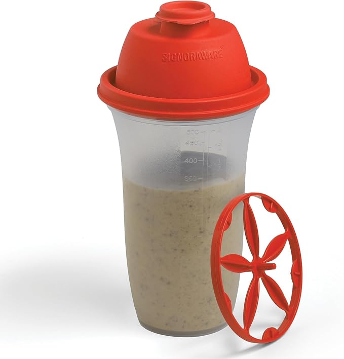 SIGNORA WARE Shaker Bottles | 17-Ounce Plastic Protein Shake Bottle for Meal Replacement Shakes & Smoothies, Beverages, Mixing Salad Dressing & Sauces, Margarita, & More