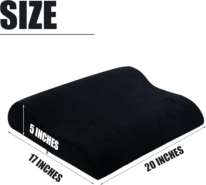 HOMBYS Extra Large Recliner Leg Pillow, Memory Foam Foot Rest Cushion Wave Shape Recliner Footrest Extender, Multi Purpose Back & Lumbar Support Pillow for Recliner, Bed, Sofa Couch, Black