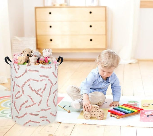 Kids Laundry Hamper,Baseball Laundry Basket Collapsible Boys Storage Baskets for Home,Office,Toy Organizer,Home Decor(Baseball)