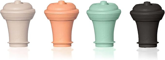 Vacu Vin Wine Saver Vacuum Reusable Stoppers - Set of 4 - Designed and Made in the Europe - Keep Wine Fresh for Up to a Week with Airtight Seal - Compatible with Vacu Vin Wine Saver Pump