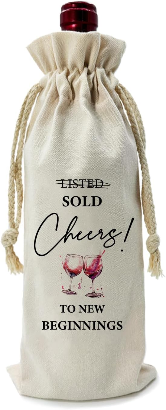 ZHANTUONE,Friends Coworker Funny Birthday Wine Bag,Drawstring Polyester Cotton Cloth Wine Bag,Resignation gifts for colleagues,for Friends Coworker Husband Wife Wine Wrap Bag,13IN