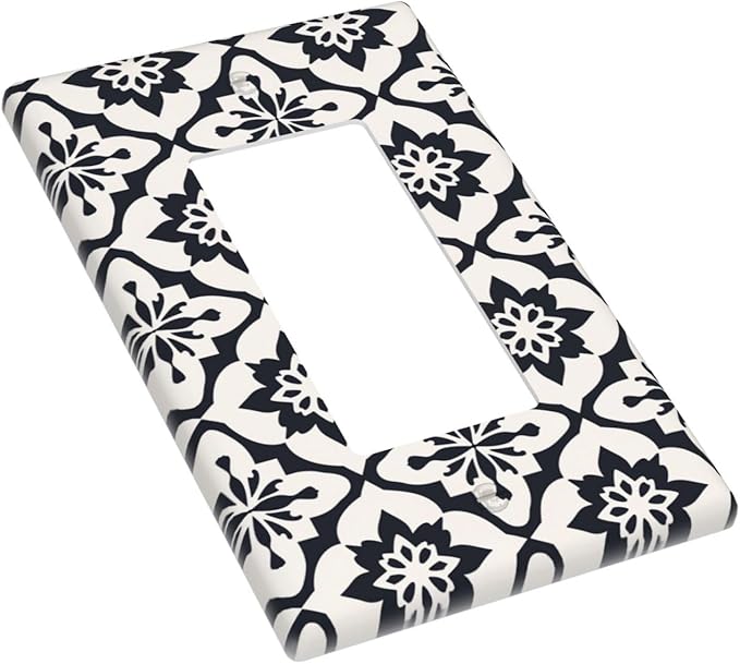 Black And White Funny Plastic Wall Plate Decorative Single Rocker Light Switch Cover For Women Girls Bedroom Kitchen Living Room