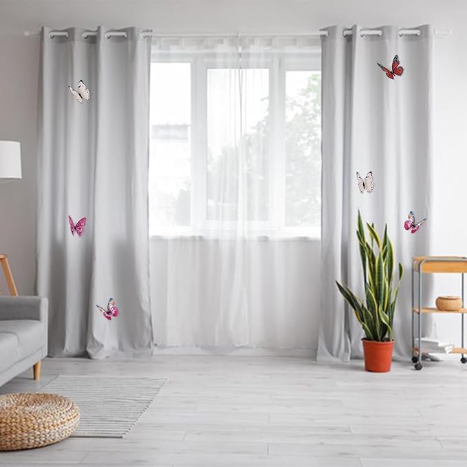 uxcell 120Pcs 3D Beautiful Butterfly Removable DIY Wall Stickers for Bedroom TV Background Decorations, Green