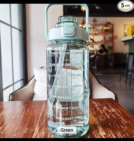 WATER BOTTLE FOR SPORT STRAW WITH PORTABLE LARGE CAPACITY FITNESS, green