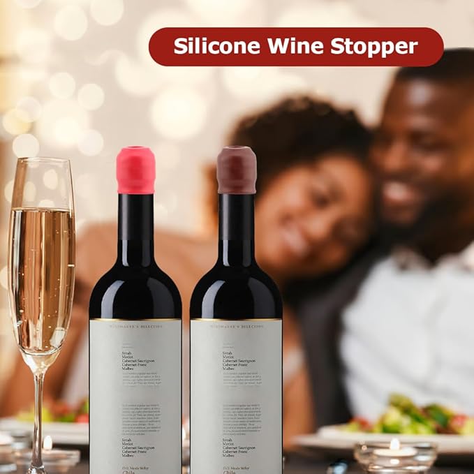 12Pcs Silicone Wine Stoppers Reusable Sparkling Wine Bottle Stopper Double Sealed Silicone Wine Bottle Stoppers Wine Bottle Cover Wine Bottle Capsh
