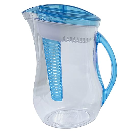 Cool Gear 2 Pack 10 Cup Infuser Filter Pitcher Natural Water Filtration System Plus Fruit Tea Flavor Infusion Reusable Dispenser