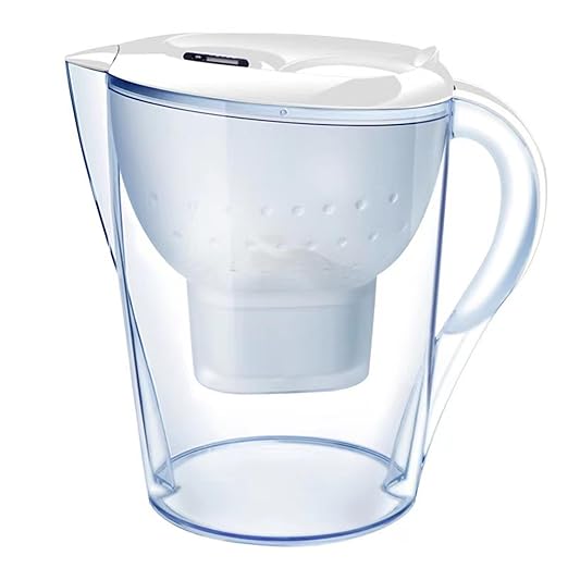 Water Filter Pitcher for Tap and Drinking Water with SmartLight Filter Change Indicator + 1 Elite Filter Lasts 6 Months 17-Cup Capacity Christmas Gift for Men and Women BPA Free (White)