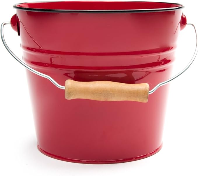 Red Serving Pail Ice Bucket, 7.25 x 7.25 x 6 inches