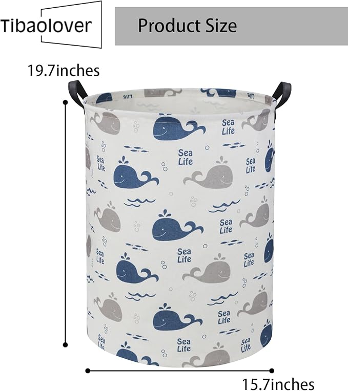 Whale Kids Laundry Basket Baby Hamper Whale Toy Storage Bin for Boys Room Decor Baby Nursery Hamper Gift Baskets for Bedroom Bathroom(Whale)