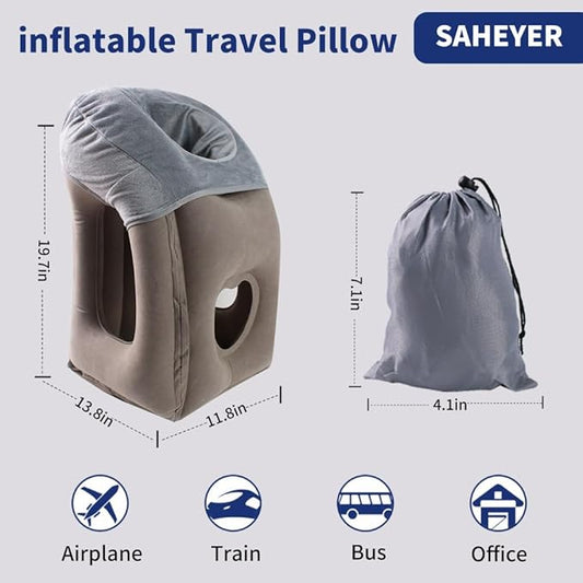 Airplane Neck Pillow for Long Flight,Sleep Support Travel Pillows Essentials Neck Pillow Airplane Sleeping Lightweight Inflatable Travel Pillow