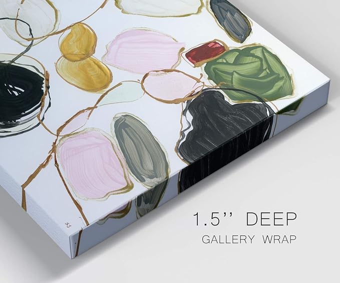 Renditions Gallery Canvas Wall Art Modern Paintings Decorations Colorful Brushstroke Jewels Abstract Watercolor Wall Hanging Artwork Prints for Bedroom Office Kitchen - 8"x12" LT33