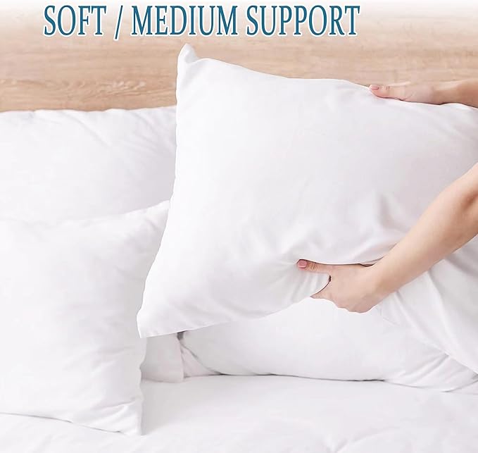 SILUI Pillows King Size Set of 2 Pack Extra Flat Thin Soft Support Hypoallergenic Down Alternative Bed Pillow for Back, Stomach or Side Sleepers,20x36in