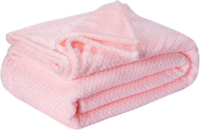 Fuzzy Throw Blanket, Plush Fleece Blankets for adults, Toddler, boys and Girls, Warm Soft Blankets and Throws for Bed, Couch, Sofa, Travel and Outdoor, Camping (Full Twin(70"x80"), XL2-Baby Pink)