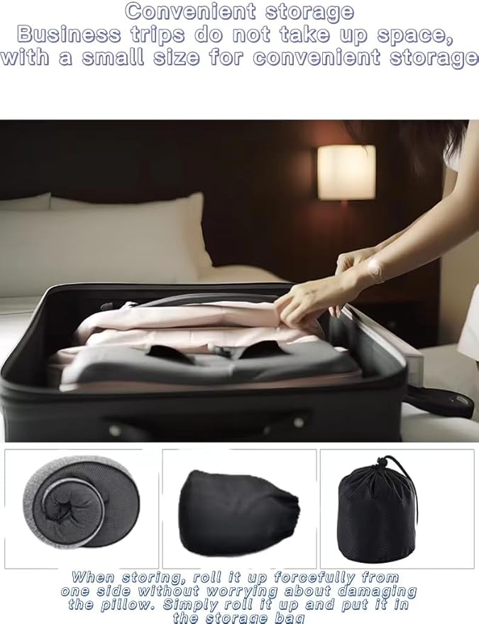 2024 New Neck Pillow,Travel Neck Pillow, Memory Foam Airplane Travel Pillow, 360 Degree Comfort and Breathability, Washable Modal Cover,Stowable U-Shaped Pillow,Suitable for Offices and Cars(Grey)