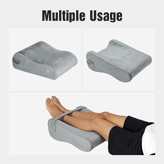 LightEase Leg Pillow, Knee Elevation Pillows, Foot Elevating for Sleeping, Rest, Blood Circulation, Surgery, Back Pain, Swelling