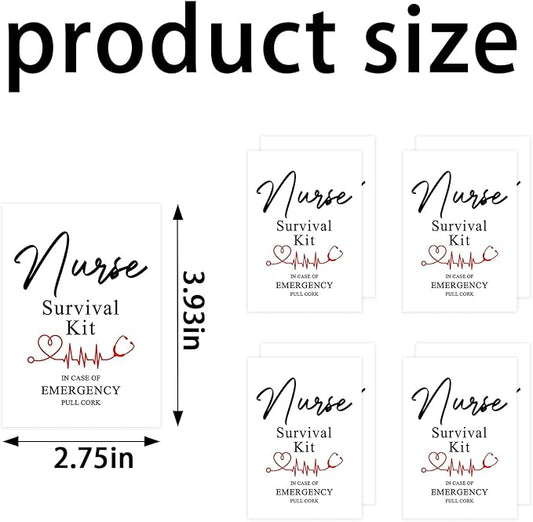 24 Pcs Mini Nurse Wine Labels, Nurses Nursing Graduation Party Decorations Gifts for Her Women, Nurse Appreciation Graduation Retirement Gifts, Nurse Survival Kit Wine Bottle Stickers Labels