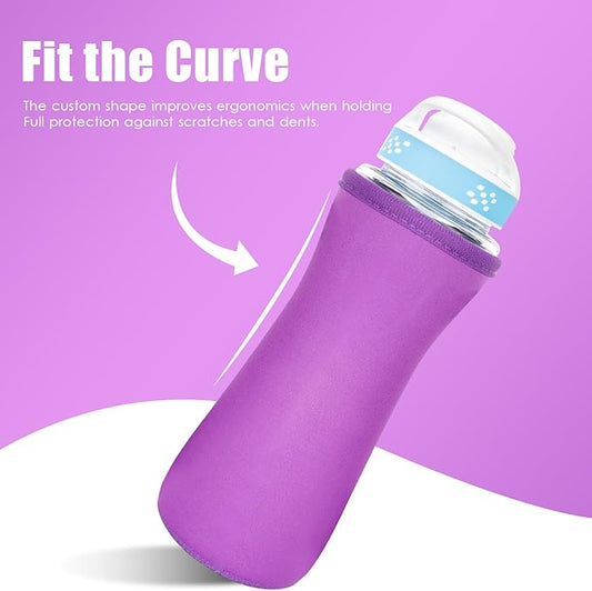 Sleeve for Cirkul Water Bottle with Cartridges Holder and Handle 22oz Water Bottle Holder for Cirkul Plastic and Stainless Steel Bottle Neoprene Sleeve for Cirkul Bottle (2 Pcs Purple)