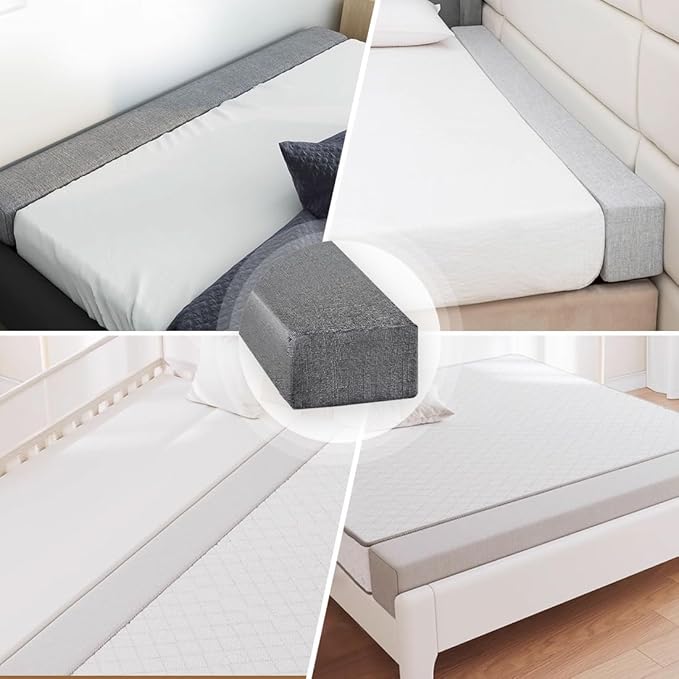 Bed Gap Filler,High-Density Bed Crack Filler with Removable Cover,Mattress Extender for Headboard Gap,Spacer Filler Between Mattress and Wall,Bed Wedge Gap Filler,Full Size,Dark Gray,72"x4"x6"