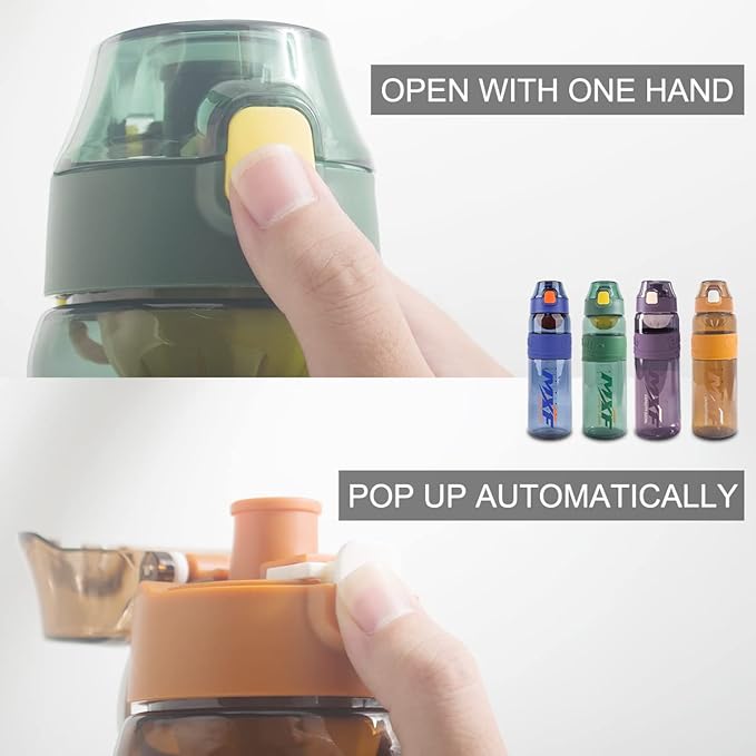 Water bottles,leak proof wide mouth water filter water bottles,Reusable 32 oz water bottles with filter,Safe Transparent plastic for school gym camping travel Orange