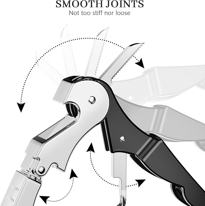 HYZ 2-Pack Wine Opener Waiter Corkscrew, Professional Wine Key for Servers, Bartender, with Foil Cutter, Manual Wine Bottle Opener Double Hinged (Black)