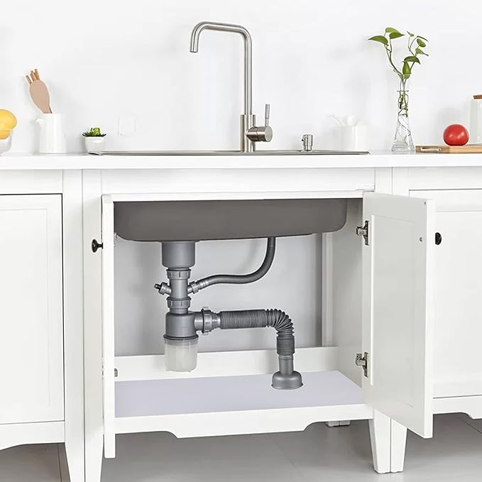 Kitchen Shelf Liner Drawer Liners, Non-Adhesive Refrigerator Liners Waterproof Fridge Mats with Strong Durable Kitchen Cabinets Mat for Drawers, Shelves, Pantry White