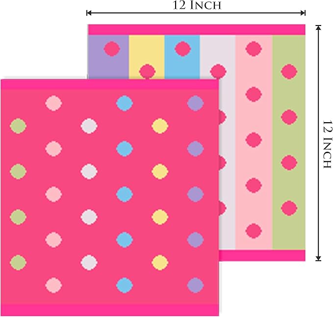 Wash Cloth - Bath Time Sugar and Spice Set of 12 Washcloths - 100% Cotton Jacquard Super Soft Colorful Absorbent Quick Dry Easy Care Face Towel Face Cloth Gift - 12x12 - Pink Multicolor