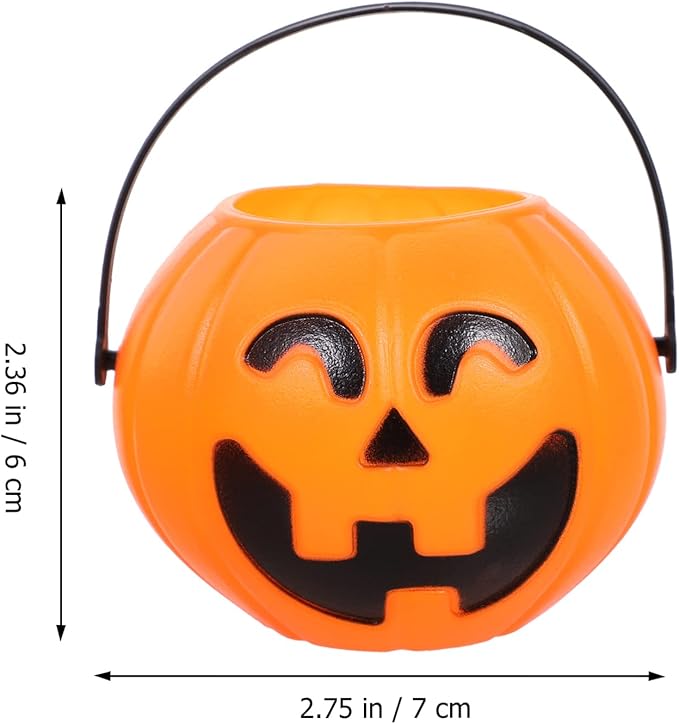Toyvian Mini Halloween Portable Pumpkin Bucket, 20PCS 2.75 inches Small Halloween Pumpkin Candy Buckets Children Trick or Treat Bags