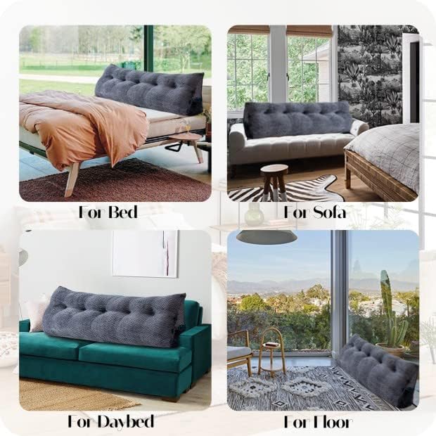 Large Bolster Triangular Headboard Wedge Backrest Positioning Support Bed Rest Reading Pillows Headboard Wedge Pillows for Day Bed Bunk Bed with Removable Cover