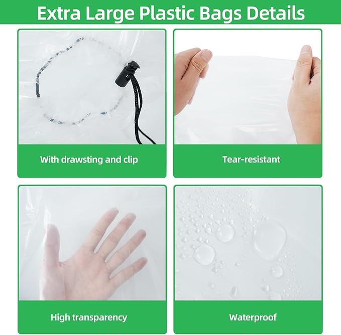 Toy Storage Bags, 10Pcs Reusable Mesh Bags and 2Pcs Large Clear Toy Storage Bags with Drawstring, Toy Organizer Bags for Kids Puzzle Building Blocks Balls and Dolls, Produce Bags for Fruits, Vegetable