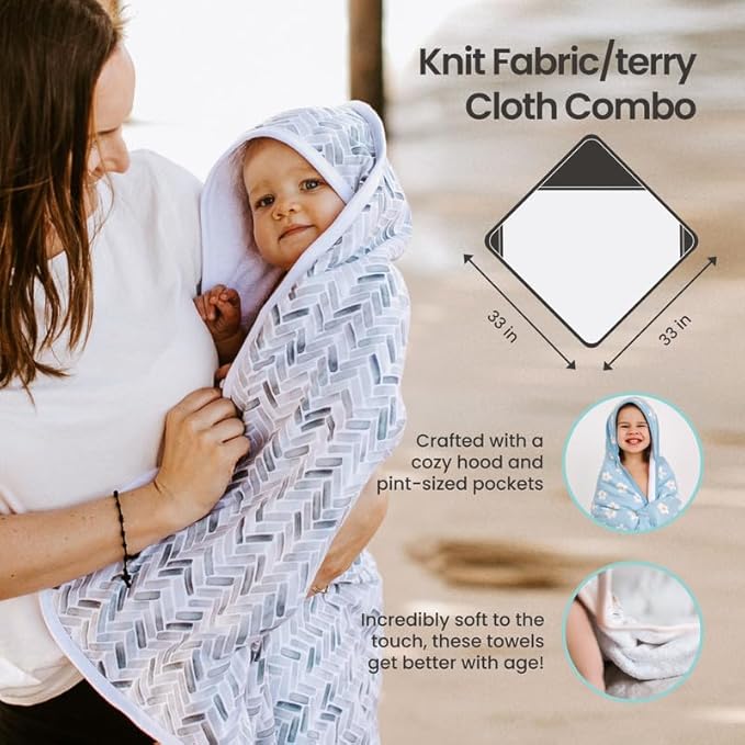 Copper Pearl Hooded Bath Towels Premium Knit/Terry Cloth Baby Towels with Hood, Pockets, and Cool Designs - Great to Gift and Make Bath Time Fun - Baby Bath Towel, Gemini