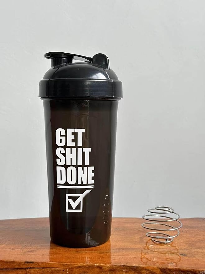 Shaker Bottle For Protein shakes | Pre workout | Plastic Blender | Fitness Bottle | Protein Shake (Black)