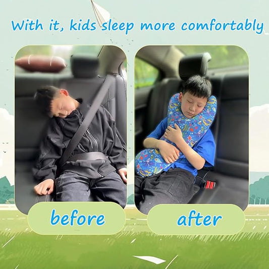 Car Travel Pillow for Kids Adults Soft Neck Pillow Head and Body Support Pillow Breathable Seat Pillow Car Aircraft Travel Pillow Neck Support Pillow Cushion for Long Journey Travel Accessories