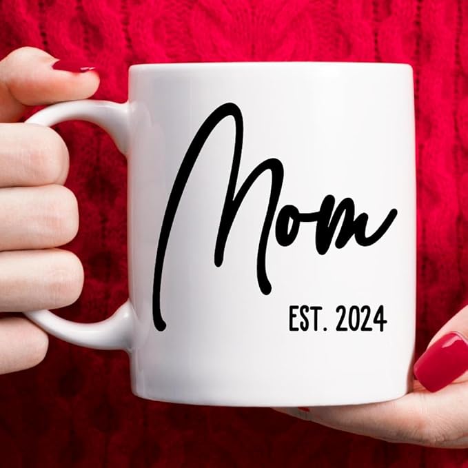 Breezy Valley New Parents Gifts for Couples, New Mom Dad Gifts for Women - Dad Mom to Be Gifts for 1st First Time, Pregnancy Gifts for Expecting Mom Dad Mugs Est 2024, Baby Shower Gender Reveal Gifts