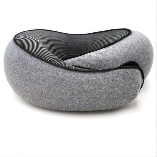 Travel Neck Pillow, Neck Pillow for Traveling, Memory Foam Travel Neck Pillow for Airplanes, Car, Office (Gray)