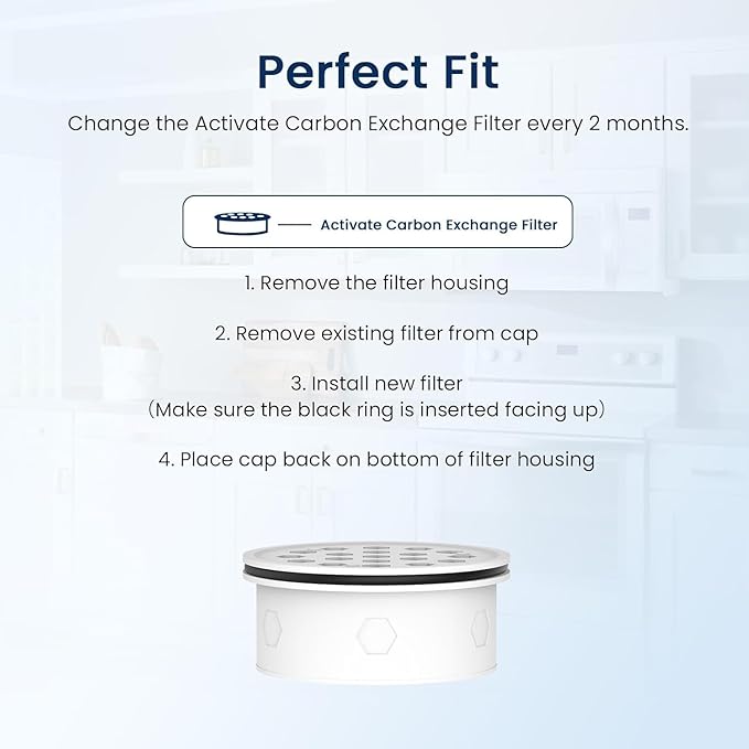 GLACIER FRESH Activated Carbon Pitcher Filter Replacement for LS Home and GF Pitcher, Reduces Chlorine Taste and Odor, Upgraded Filtration Materials, Improved the flow rate 1.6 times, 2 Packs
