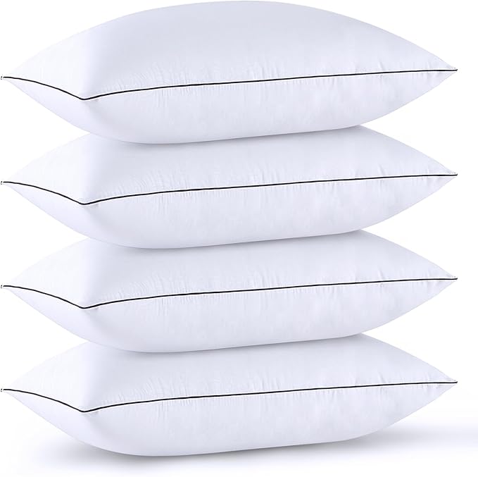 HUXMEYSON King Size Pillows Set of 4, Cooling and Down Alternative Bed Pillows Set of 4, Supportive Luxury Hotel Pillows for Sleeping,King Pillows Set of 4 for Side and Back Sleepers