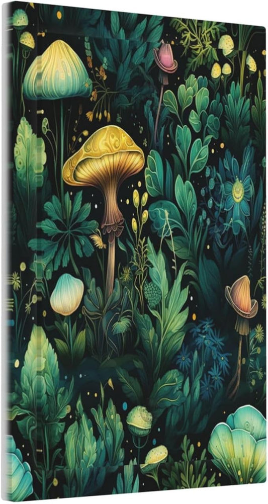 Green Dark Forest Mystical Mushroom 1 Gang Light Switch Covers No Device Wall Plate Decorative Blank Switchplate Electrical Faceplate for Farmhouse Country Bathroom Bedroom Decor