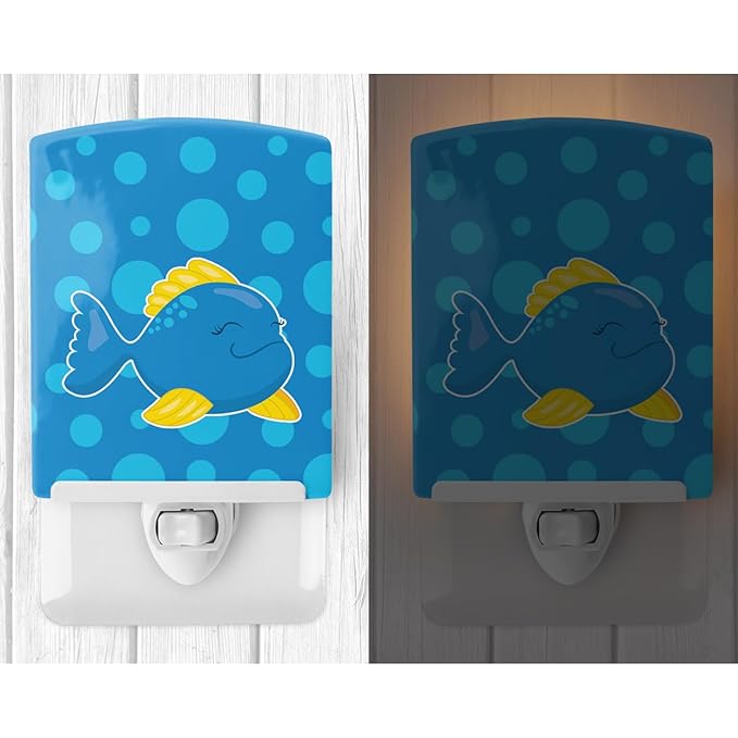 Caroline's Treasures BB8955CNL Fish Tropical Fish #4 Ceramic Night Light Compact, UL-Certified, Ideal for Bedroom, Bathroom, Nursery, Hallway, Kitchen, 6x4x3, Multicolor