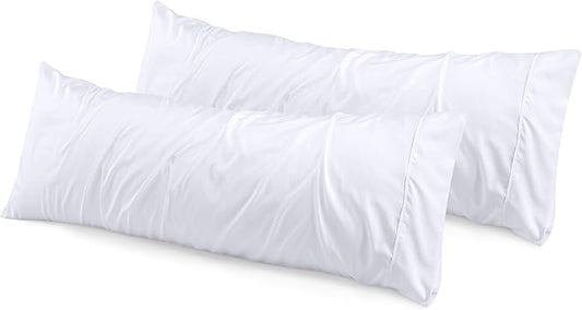 Utopia Bedding Body Pillow Cases - 2 Pack - Envelope Closure - Soft Brushed Microfiber Fabric - Shrinkage and Fade Resistant Pillow Covers 21 X 54 Inches (Body, White)
