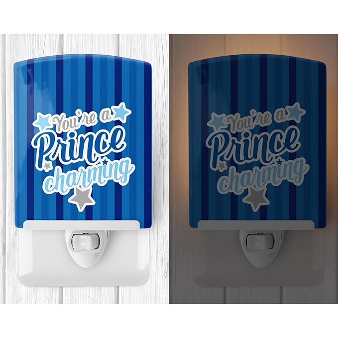 Caroline's Treasures BB9002CNL You're a Prince Charming Ceramic Night Light Compact, UL-Certified, Ideal for Bedroom, Bathroom, Nursery, Hallway, Kitchen, 6x4x3, Multicolor