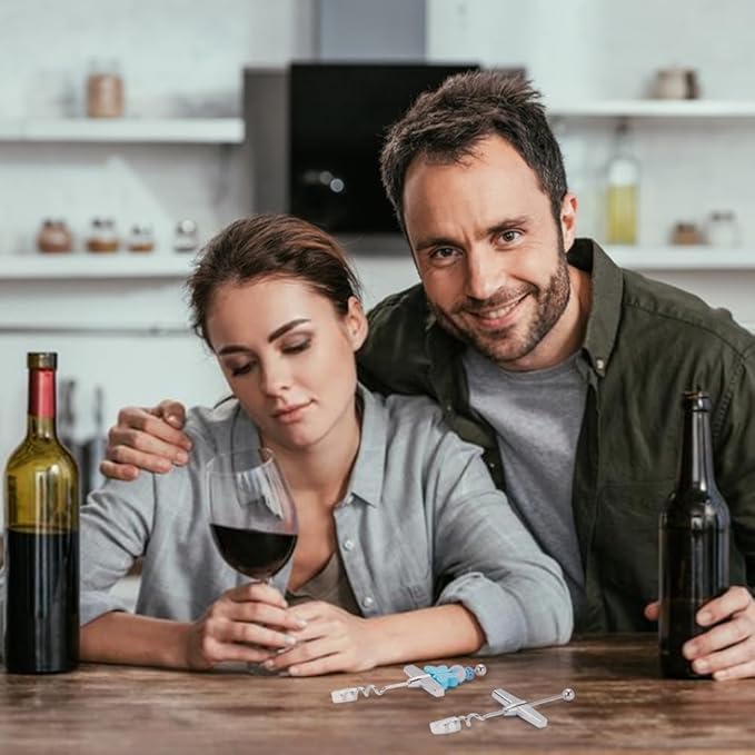 PLIGREAT 6 PCS Beaded Wine Bottle Opener Beadable Bottle Opener Wine Cork Remover Travel Corkscrew Beaded Opener for Wine Bottles Kitchen Bar Restaurant Wedding DIY Favor Beverage Gifts