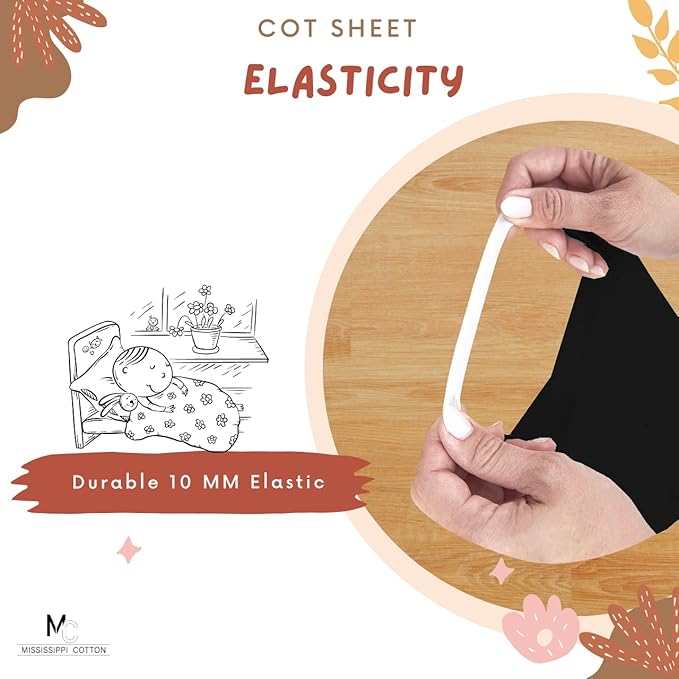 Pack of 6 Cot Sheet for Daycare Preschool Cot Bed -Polyblend Fabric with Corner Elastic Cots Sheets Fits On 22" X 40" Inches Size Toddler and Preschool Daycare Cot Black 22 X 40 Size